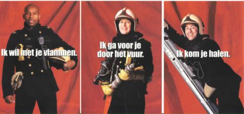 naar de brandweer …